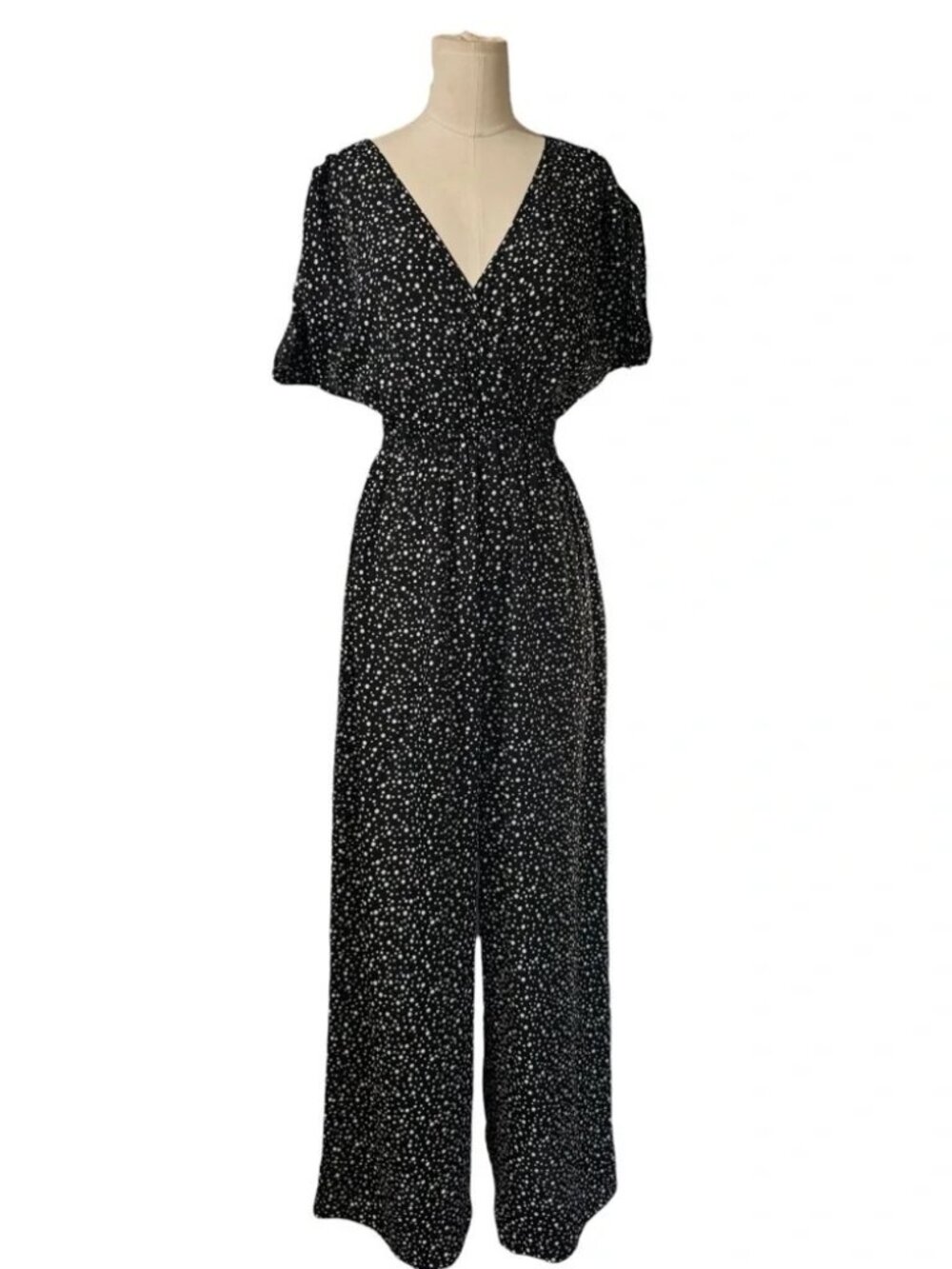 Band of Gypsies Amsterdam Polka Dot Tie-Detail Jumpsuit XS - Picture 5 of 8